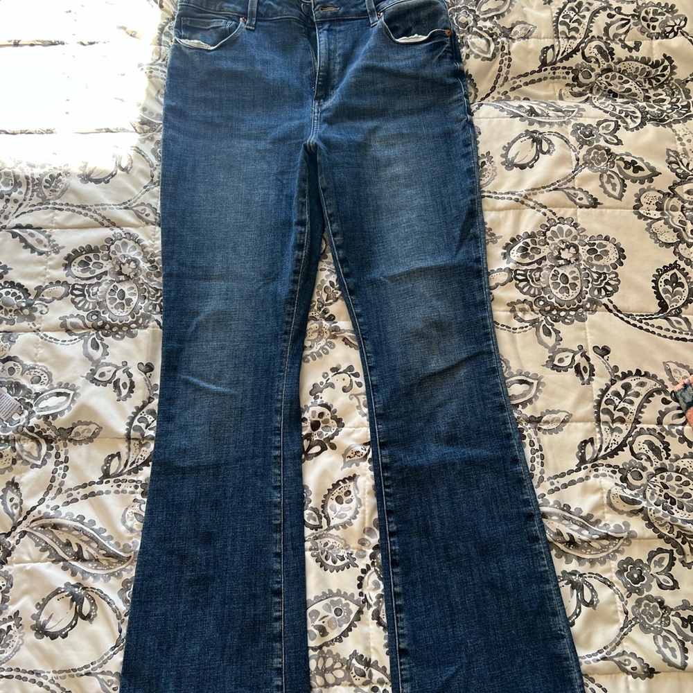 Elegant Dark Blue Flare Jeans